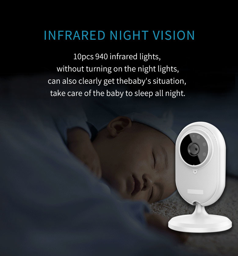 LCD 3.5" Babyfon Monitor Cry Warning Alarm Setting Built In Mic Smart Pet Monitor