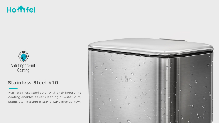 2 Division 3L*2 Capacity Stainless Steel Recycle Bin for Stylish Waste Management