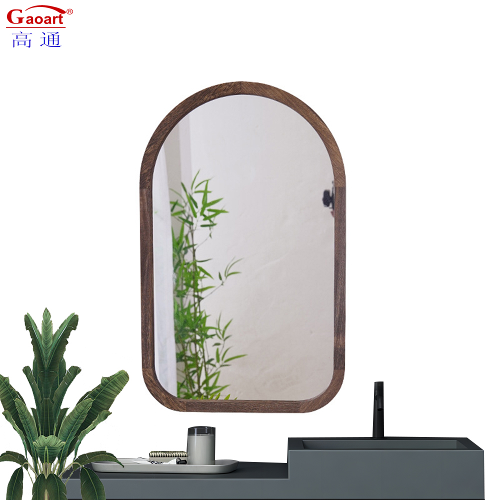 Modern Arch Full Length Antique Sticker With Wood Frame Mirror for Bathroom Decor