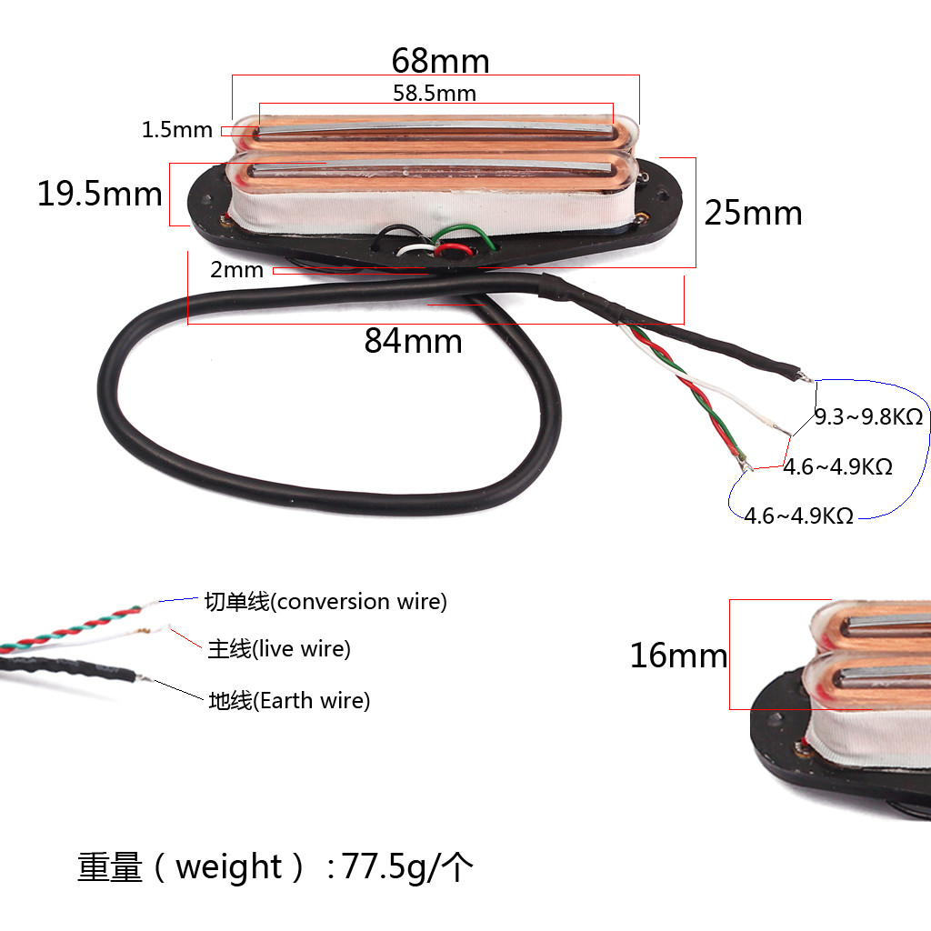 Hot Twin Blade Single Coil Guitar Pickup Ceramic Stratocaster Guitar Pickups