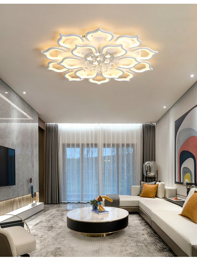 Modern Creative crystal Ceiling Lights Minimalist Recessed Lamp Bedroom Petal Ceiling Lamp(WH-MA-248)