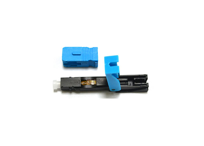 Green Fiber Optic Fast Connector 52mm Fiber Optic SC Connector For 2 X 3mm Drop Cables