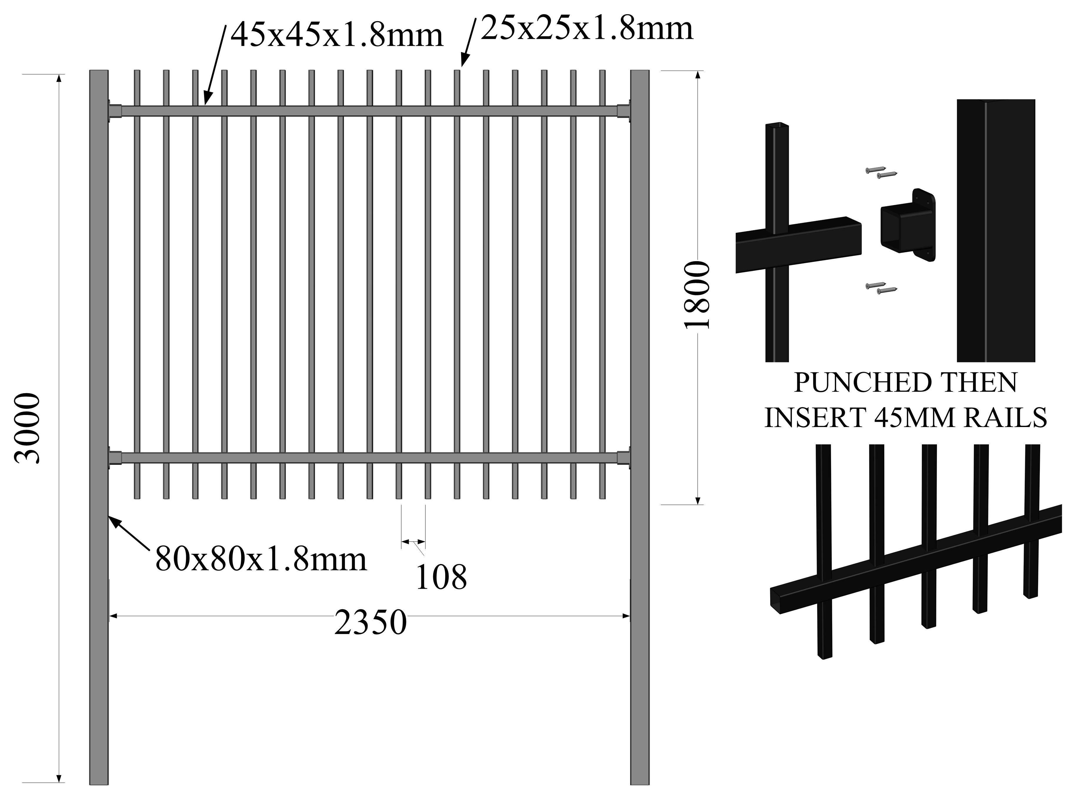grey color steel picket fence china supplier