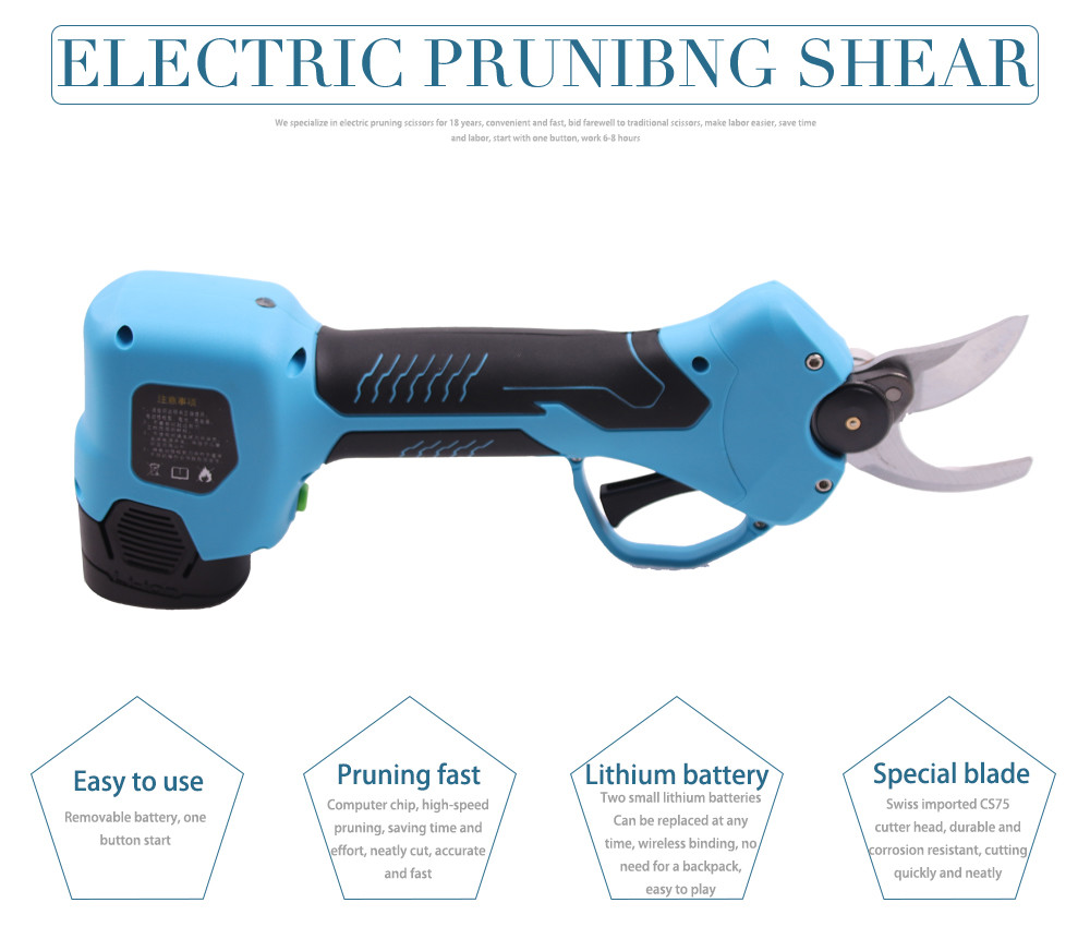 Swansoft 16.8V 2.5CM Battery Orchard Pruner Portable Electric Cordless Cutting Grape Pruning Scissors Garden Shears