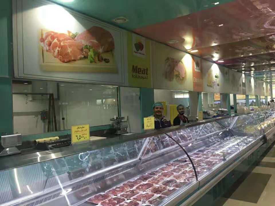 Refrigerated Display Serve Over Counter Meat Display Cooler With LED Light