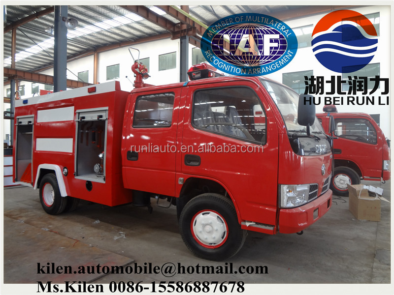 Double Cabin Fire Service Vehicle Euro 3 small fire truck Dongfeng 4x2