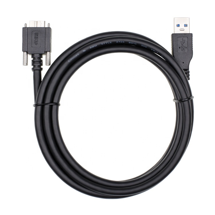 Super Speed Data 5Gbps Screw Locking Panel Mount Micro B 3.0 to USB 3.0 A Extension Cable