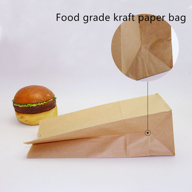 Disposable Brown Kraft Bakery Bags With Square Bottom