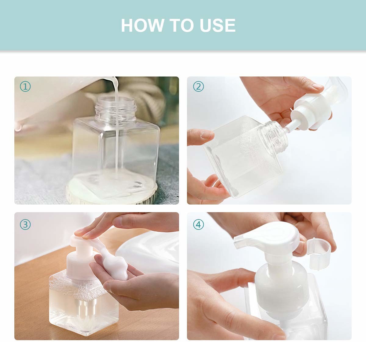 Leakage Proof Foaming Soap Bottle BPA Free Recyclable Eco Friendly