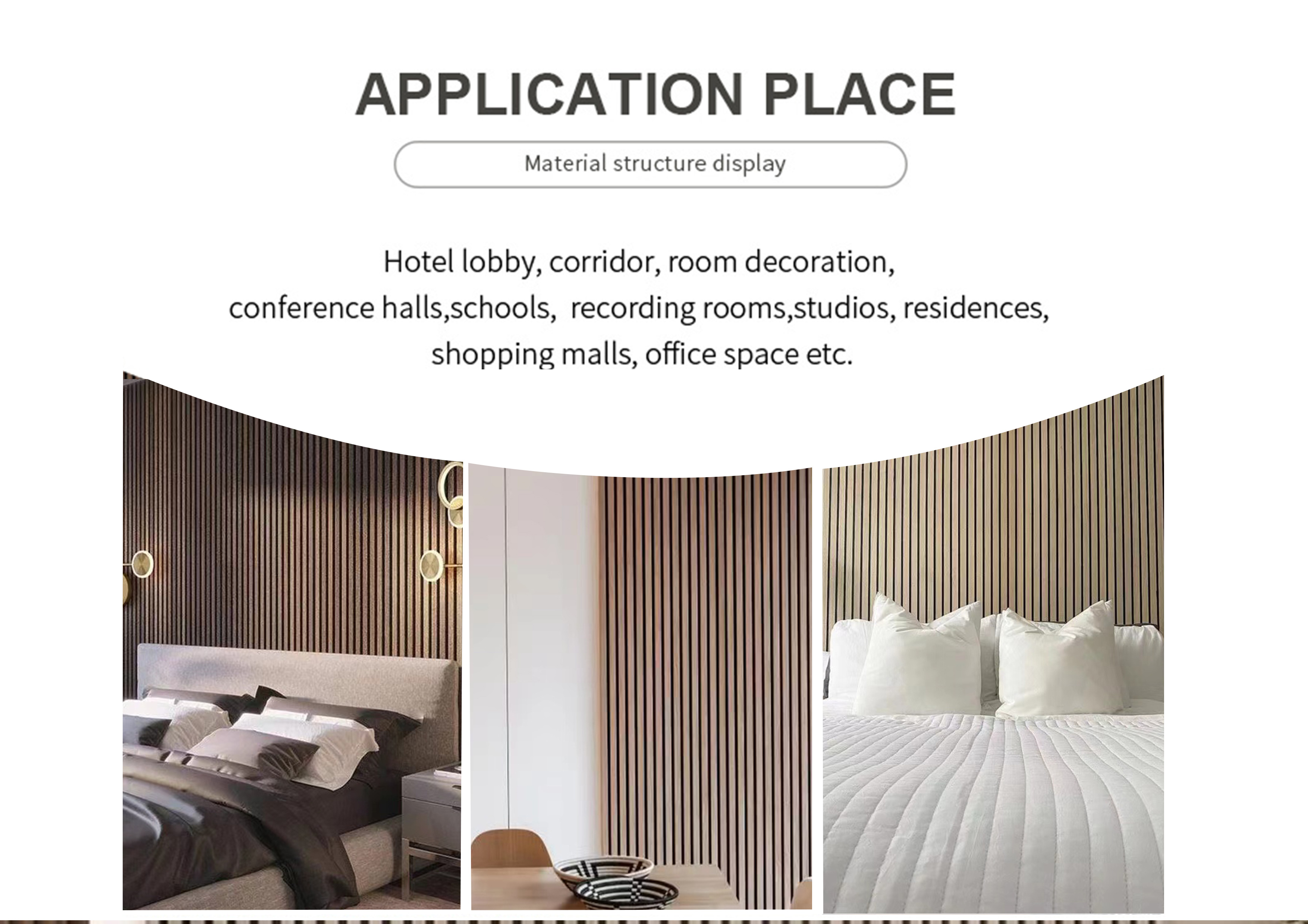 Wooden Slats Wall MDF Wood Veneer Pet Acoustic Panel for Office Building Wall Covering