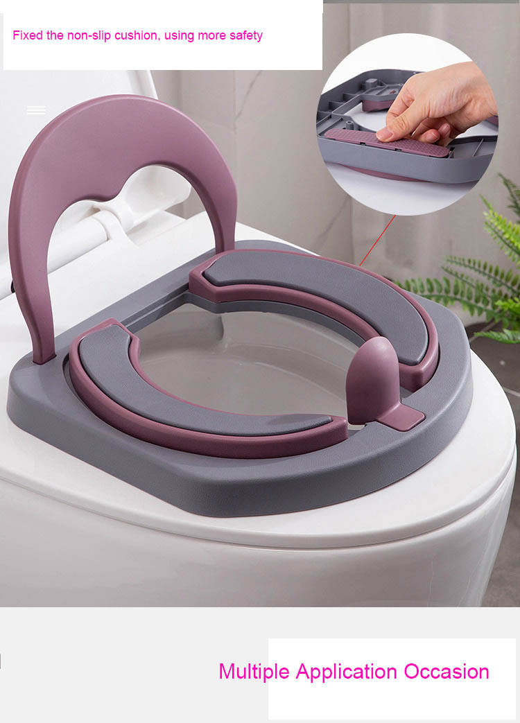 Solid Pattern Eco Friendly Baby Potty Toilet in Oriental Cherry/Sea Blue/Gray
