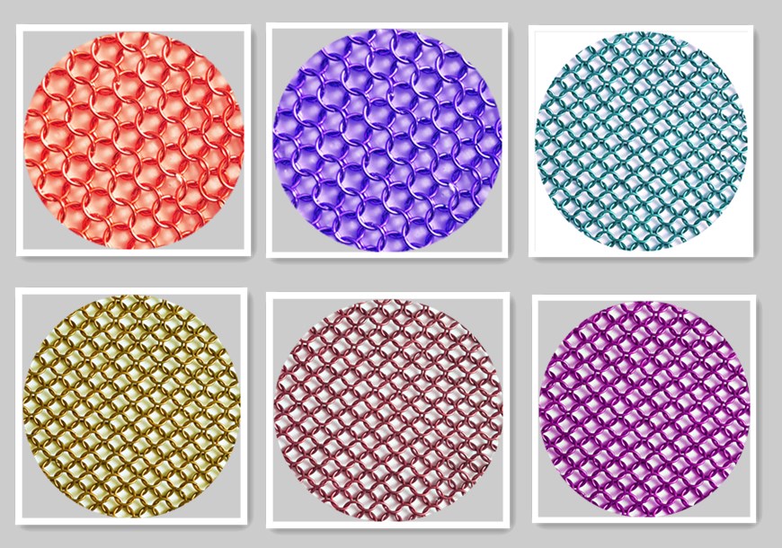 Partition Wall Stainless Steel Ring Mesh for Hotel Curtain Wall 1MM DIA 8MM Open
