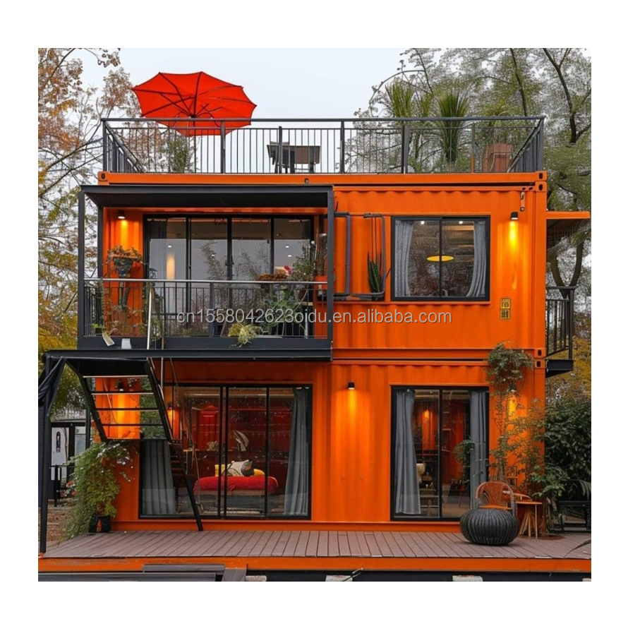 Galvanized Steel Square Tubes Main Structure 40ft Container Homes for Hotel and Carport Application