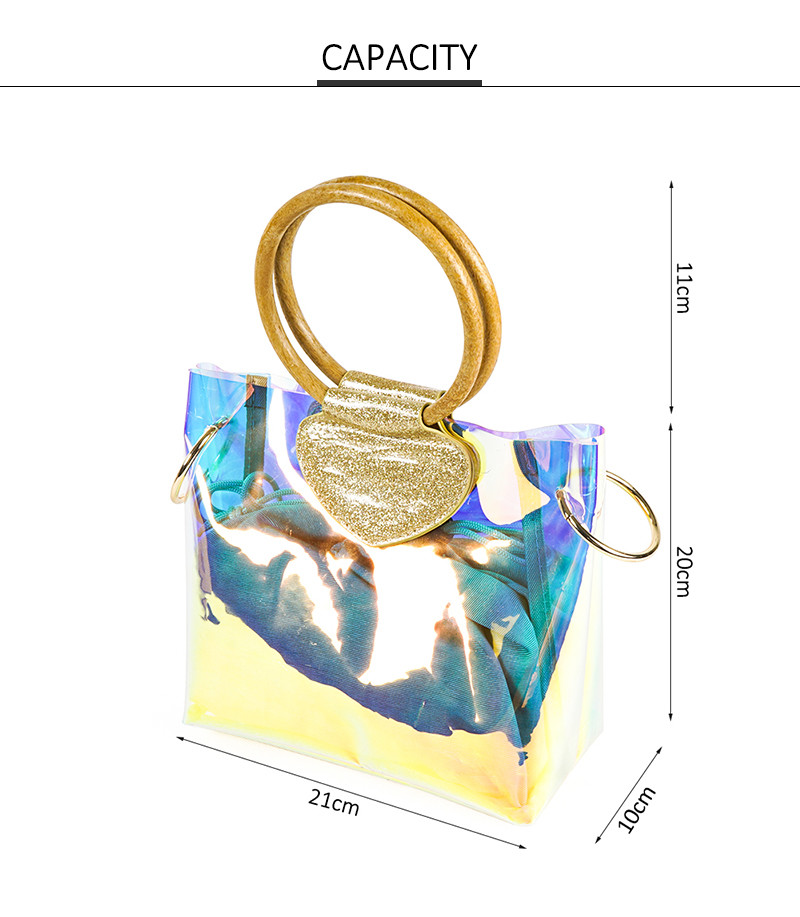 BPA Free Iridescent Clear Holographic Purse For Women