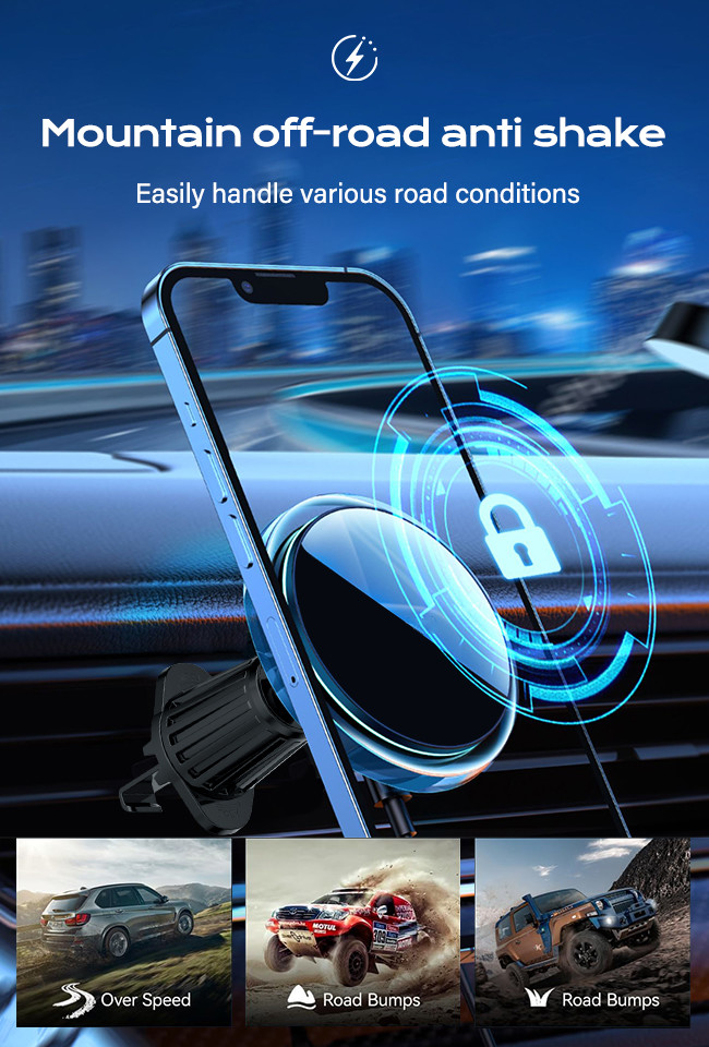 Crystal Ambient Light Design Magsafe Wireless Charger Original Design Fast Charging Stable Mount