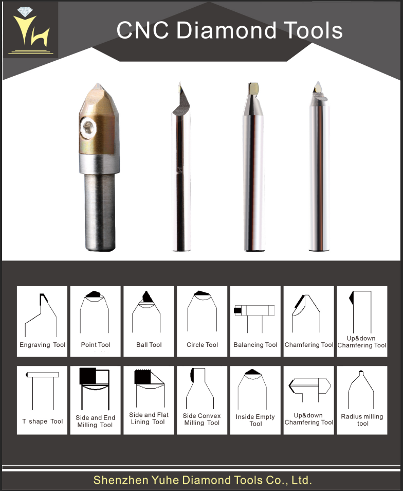 Monocrystalline Synthetic 6mm Shank CNC Diamond Tools