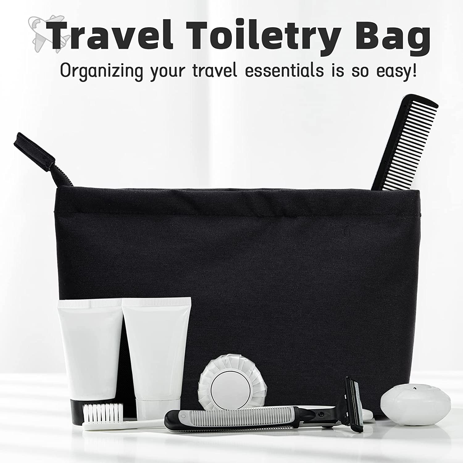 Large Waterproof Travel Toiletry Bag Portable Makeup Organizer, Water-resistant Travel Shaving Bag
