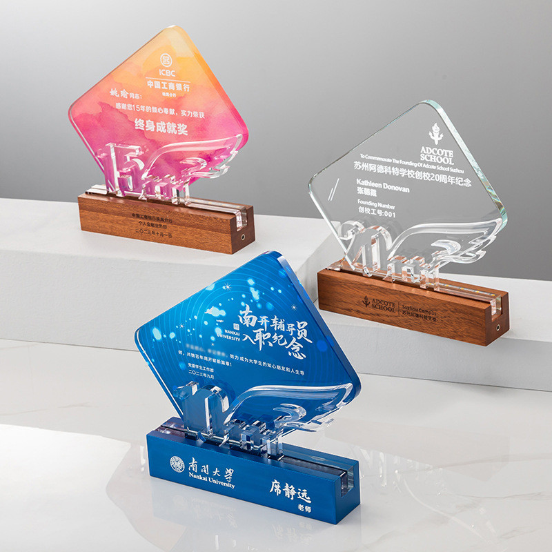 Clear Acrylic Award Lucite Plaque Awards For Business Anniversary Recognition