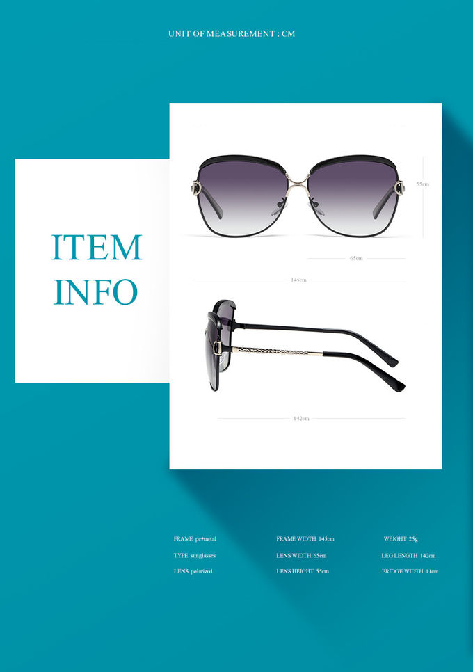 BSCI 145MM Women Polarized Vintage Big Frame Sunglasses Ladies Shades