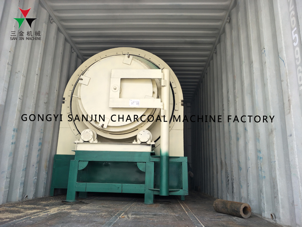 10CBM 15kw Rice Husk Continuous Carbonization Furnace