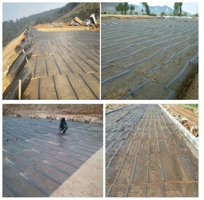 Uniaxial Soil Reinforcement Geogrid PP PE For Railway Highway Project