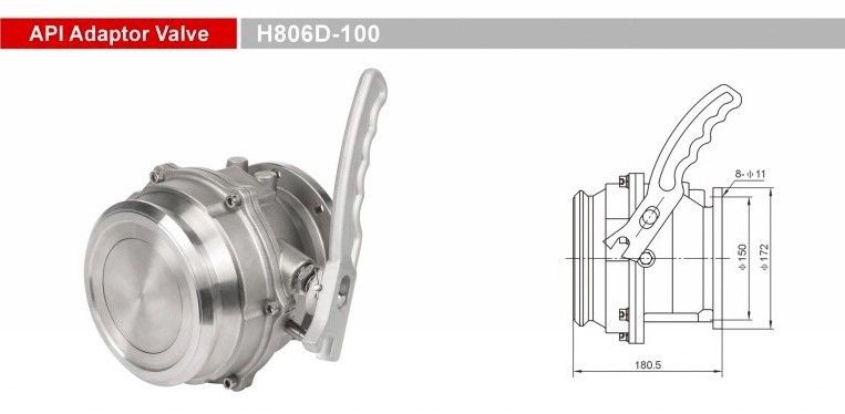 Stainless Steel API Adaptor Valve Truck Spare Parts For Tanks GETH806D -100