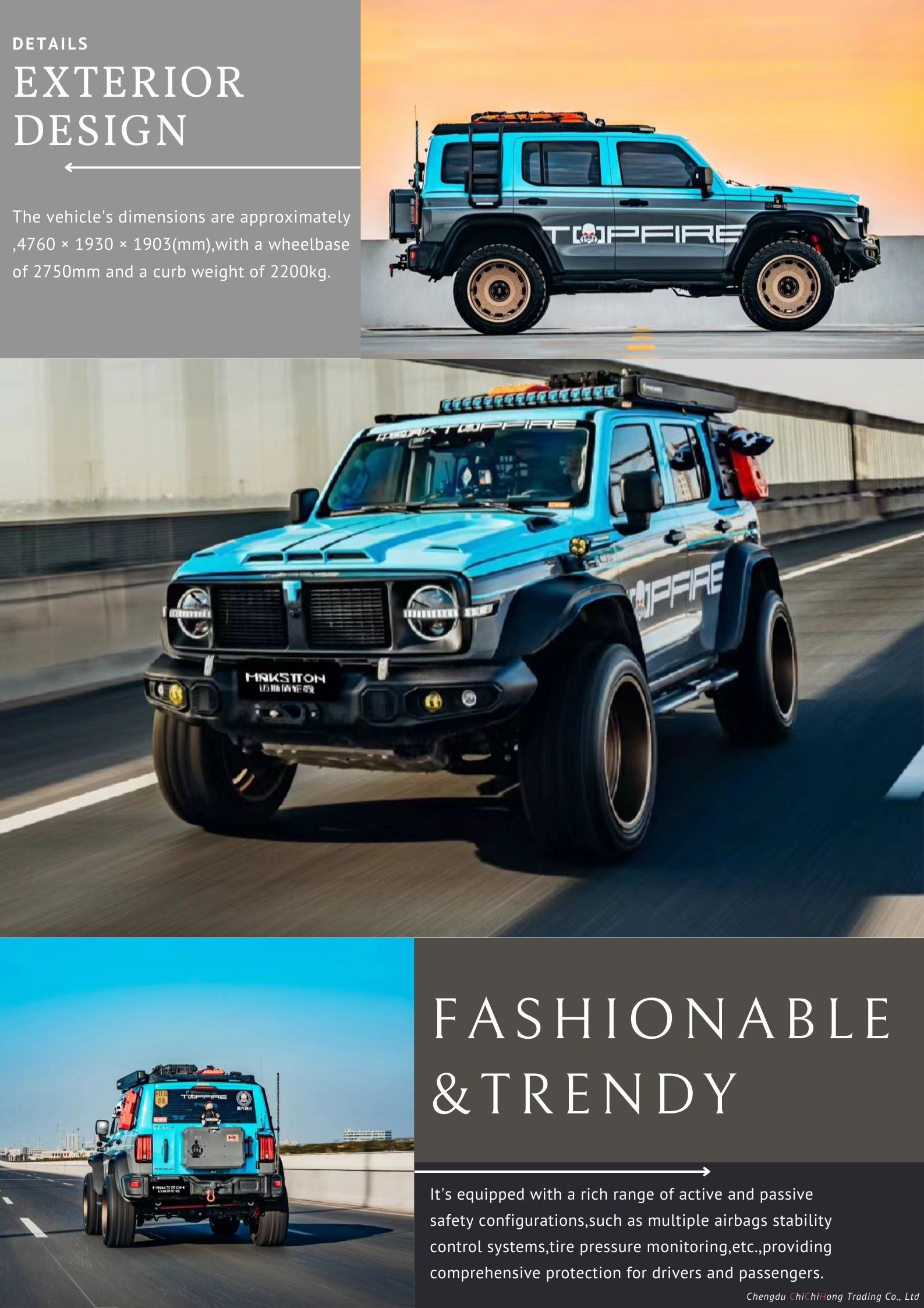 8 Speed 227Hp Engine Retrofit Great Wall Tank 300 500 Jeep Car for 5-Door 5-Seater SUV
