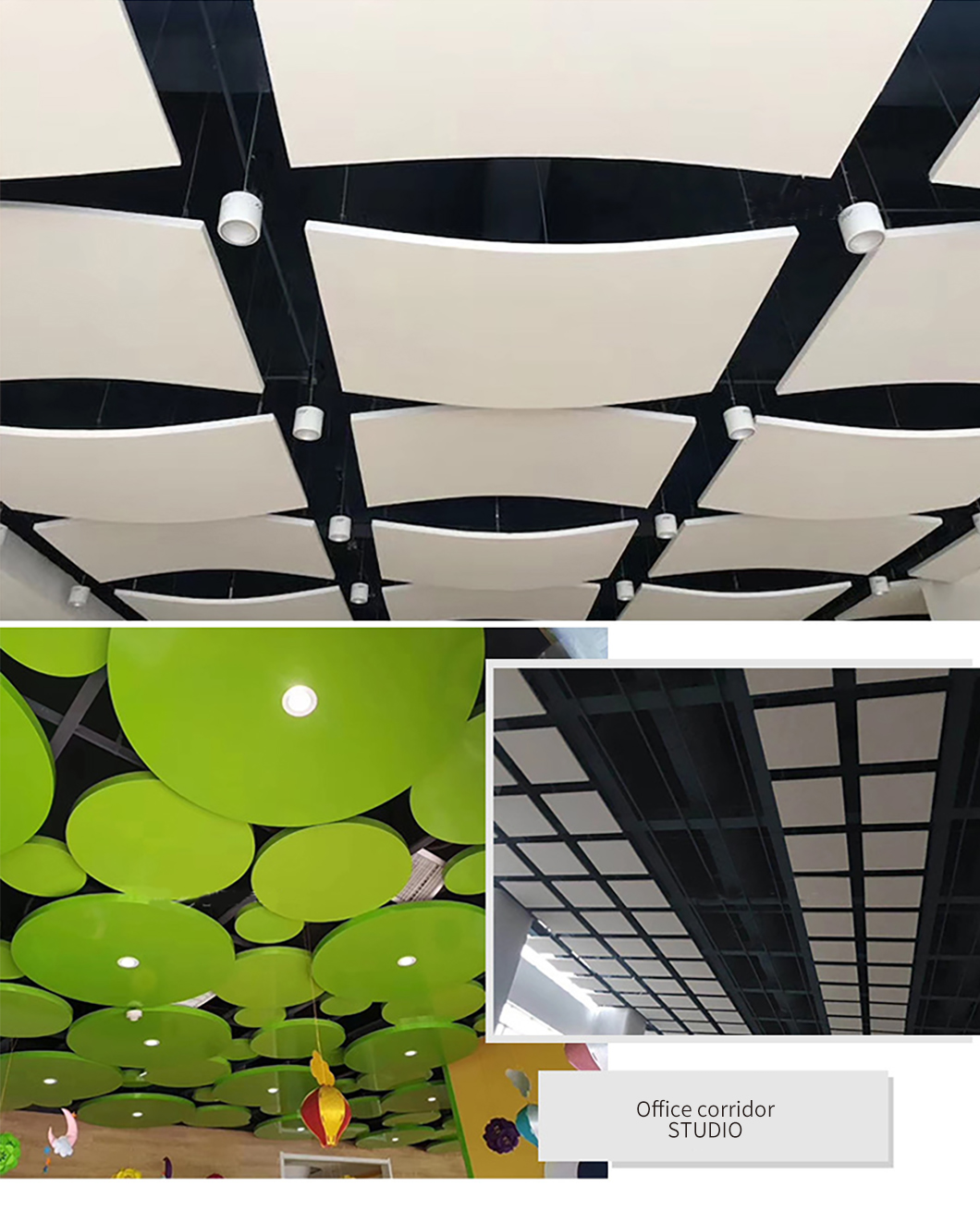 Modern Design Environment Friendly Fiberglass Ceiling Board For Indoor Sound Absorption