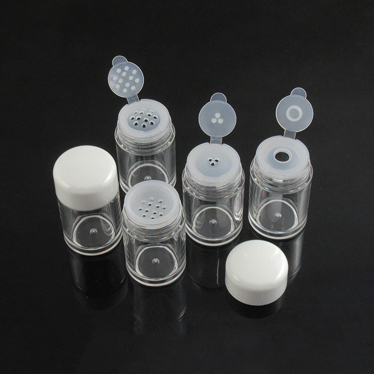 Acrylic 5g 10g 15g 20g 30g Clear Loose Powder Jar Container with Black Lid Customized Colors Eco Friendly Industrial Cosmetic