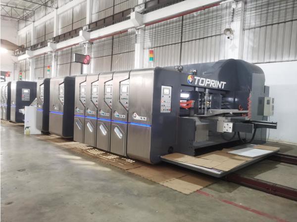 Corrugated Carton Making Machine Lead Edge Feeder Four Color Flexographic