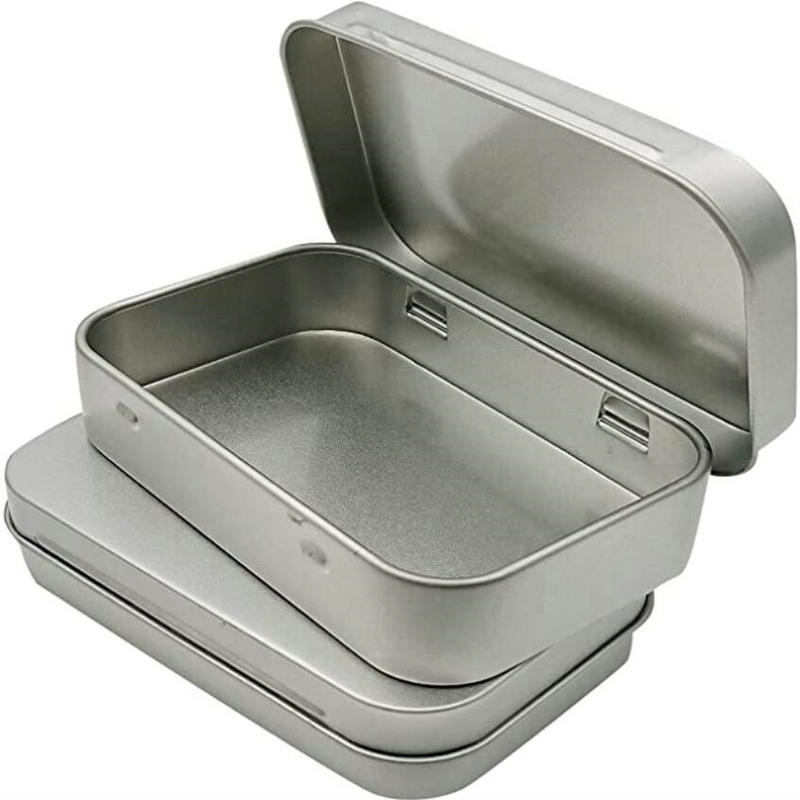 Rectangular Matt Coating Hinged Empty Tin Cans