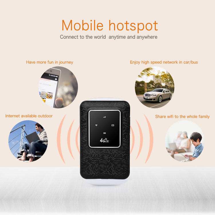 150Mbps 10Users WPS 2.4g Sim Card Slot 4g Lte Wifi Pocket Hotspot Router With Battery