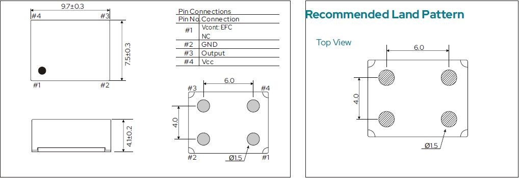 SMD9*7-OCXO-Dimensions