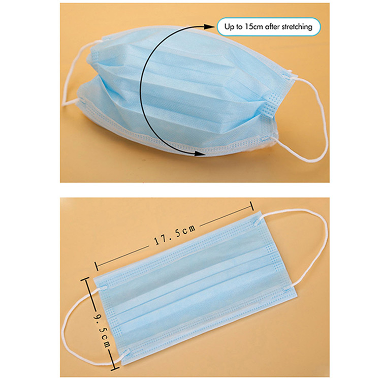 Fluid Resistant Disposable Surgical Masks Hypoallergenic Earloop Surgical Mask