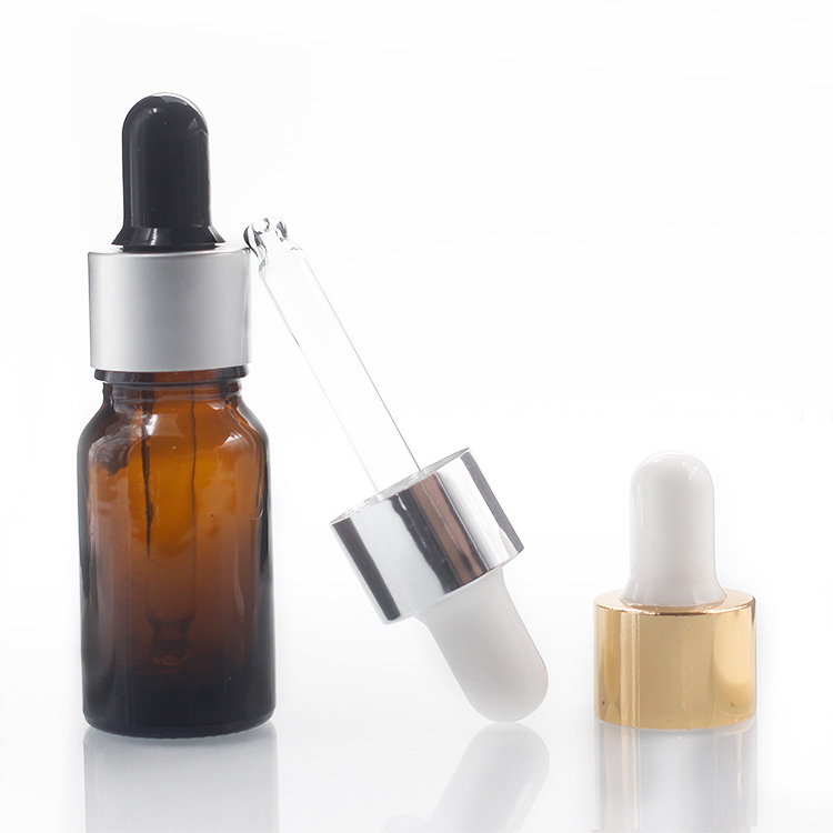 YUHUA 10ml Amber Glass Bottles 0.3 Oz Brown Essential Oil Bottle