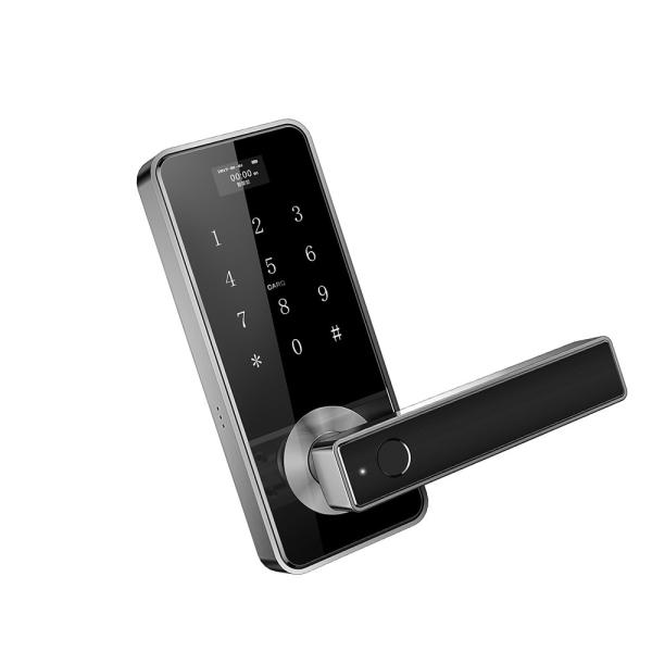Security Upmarket Black Zinc Alloy Door Lock Fingerprint Combination Key Storage