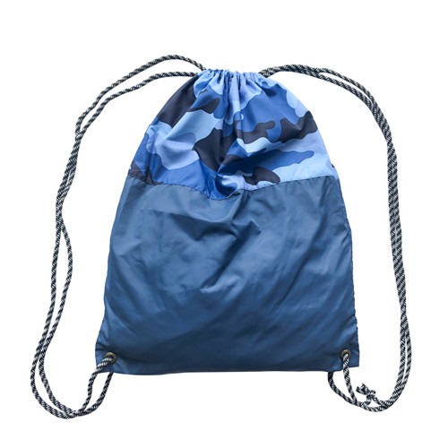 Foldable Camouflage Drawstring Backpack Bag Custom Printed