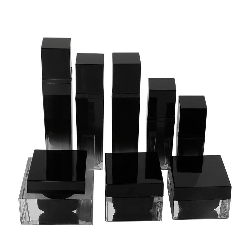Eco Friendly Acrylic Square Cosmetic 30ml 50ml Lotion Pump Bottle 30g 50g Cream Container
