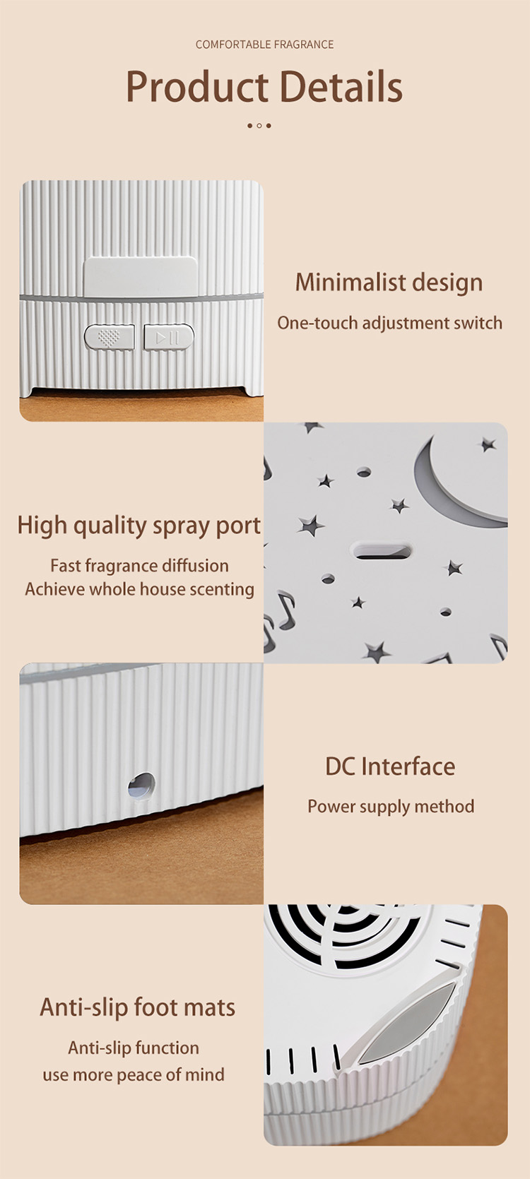 HOMEFISH Bluetooth Music LED Light Essential Oil Diffusers Aroma Diffuser Humidifier 500ML
