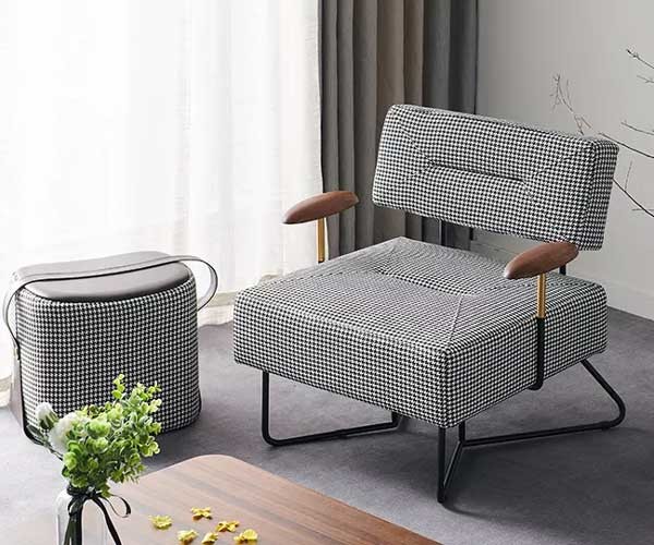Lazy Sofa Floor Chair Leisure White Accent Armchair With Metal Base