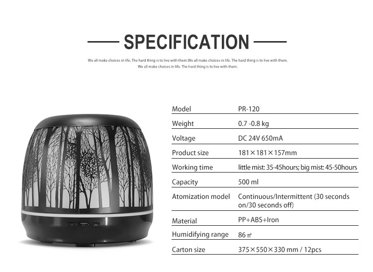 7 Color Light Iron 500ML Essential Oil Diffuser