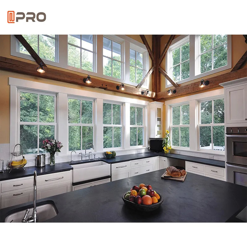 Customized American Style Aluminum Glass Sash Double Hung Window Glass Single Hung Windows