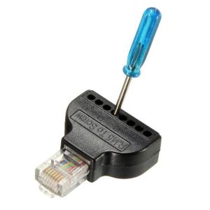 Male 8P8C RJ45 to 8 Pin Screw Terminal Block Adapter for CCTV Video Solution