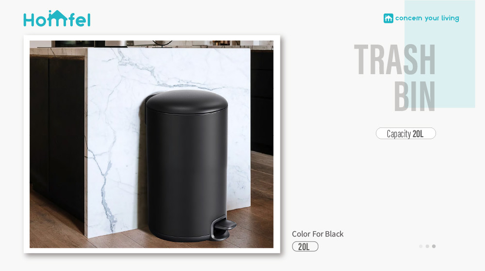 3L 5L 12L 20L 30L Steel Round foot operated trash can for Home Bathroom Kitchen