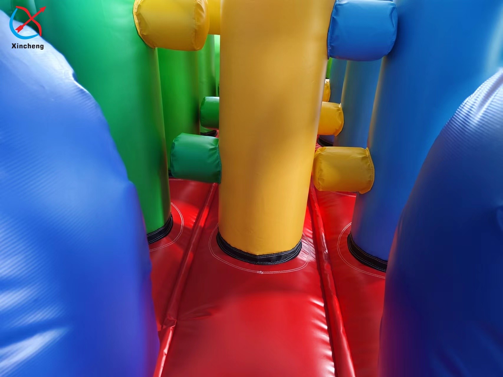 Factory Inflatble Colorful Bouncy House With Double Slides Combo Jumping Castle