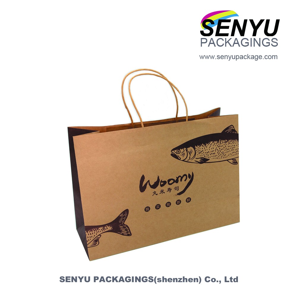Personalised Printed Paper Bags Kraft Paper Bags With Handle Logo Recyclable