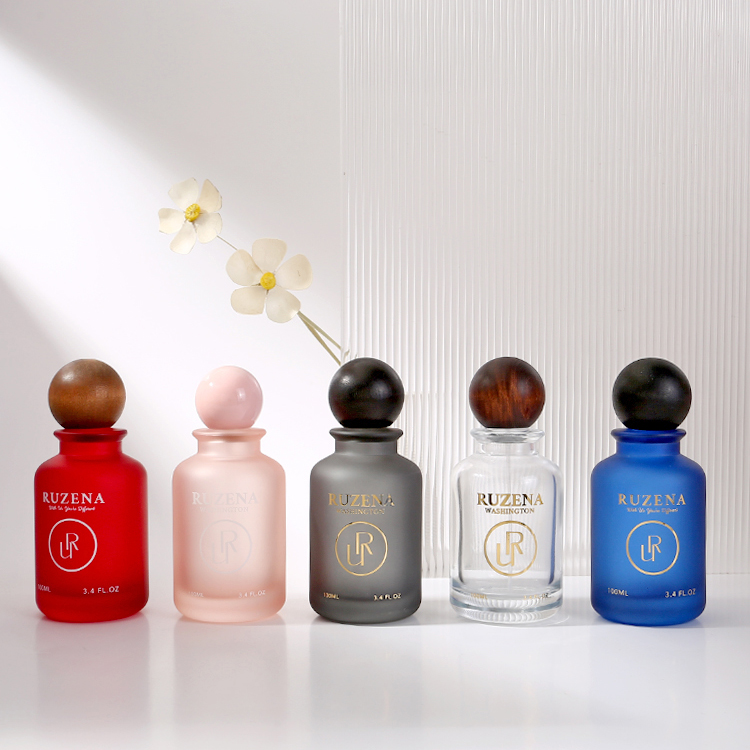 Printing Handling Decoration Firing 100ml Glass Spray Bottle for Body Oil Economical Custom Logo Design Golden Glass Bottles