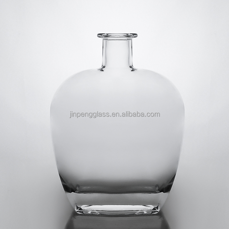 Customized Shape Acceptable Glass Liquor Bottle for Brandy Tequila Customized Logo Acceptable