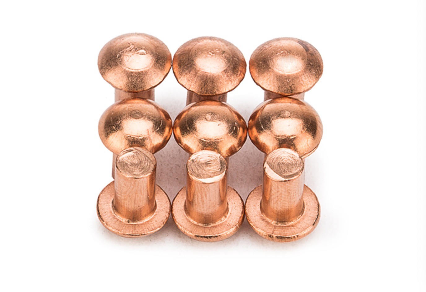 Red Copper Flat Round Head Solid Rivets Red Copper Domed Head Rivets