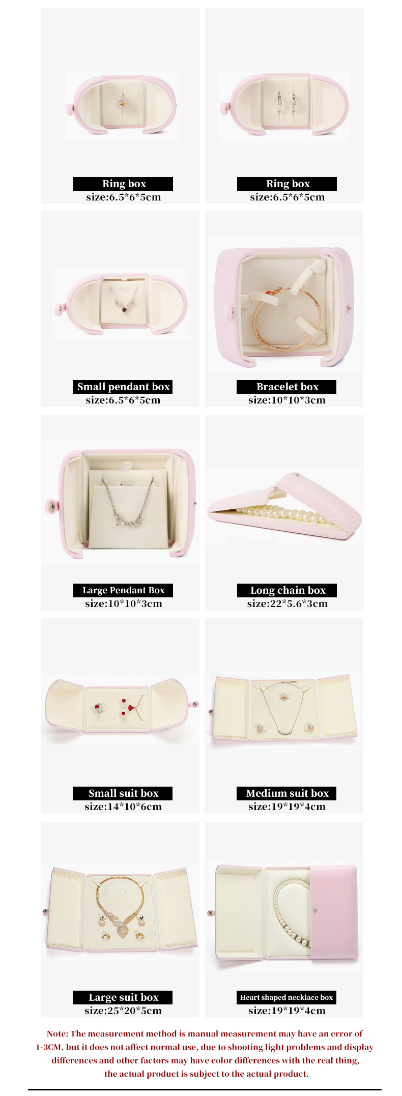 Soft Custom Logo Necklace Ring Gift Box Velvet Color Jewelry Box by Hanhong